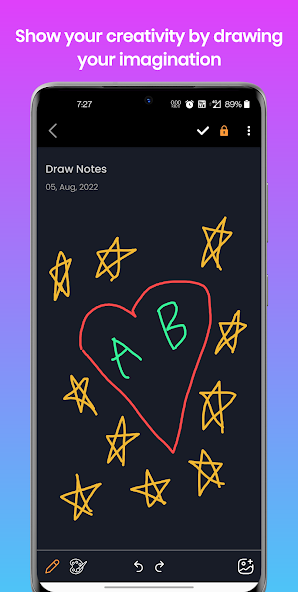 Sketching on the built-in drawing canvas